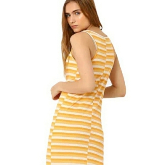 Nwt Zara Yellow Striped Maxi racerback Dress, Size S - Picture 3 of 13